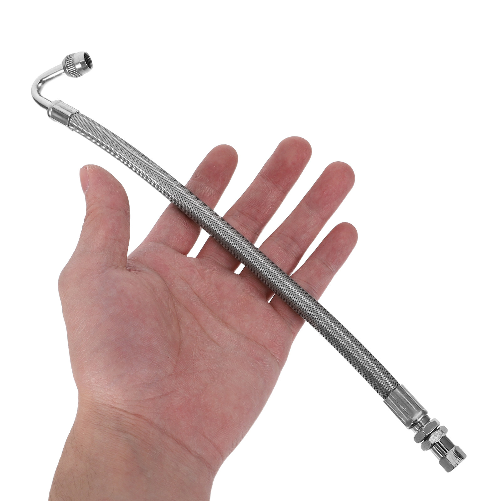 Flexible Hose Braided - 2 Stück flexible Reifenventilverlängerung, Edelstahlgeflecht, 11,02